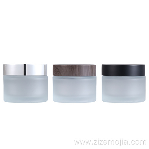 50g thick round cosmetic glass jar with lid